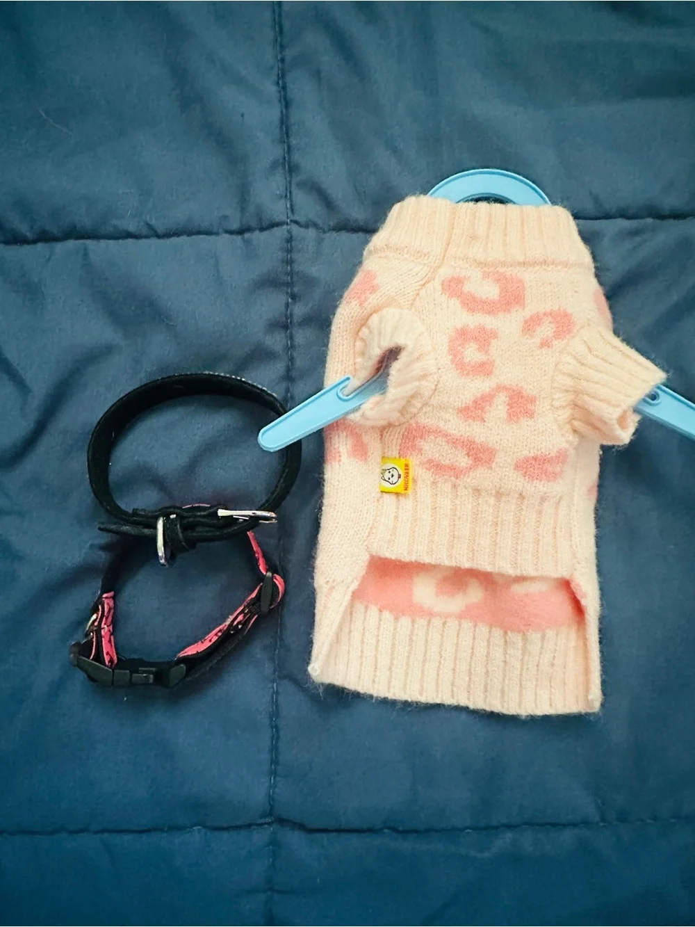 Dog sweater and 2 collars- extra small